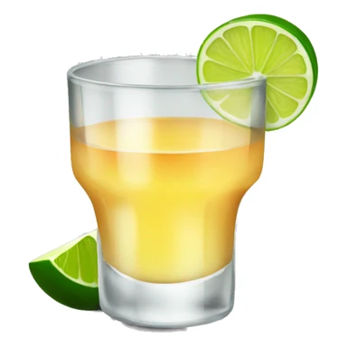Tequila shot with lime and salt sticker