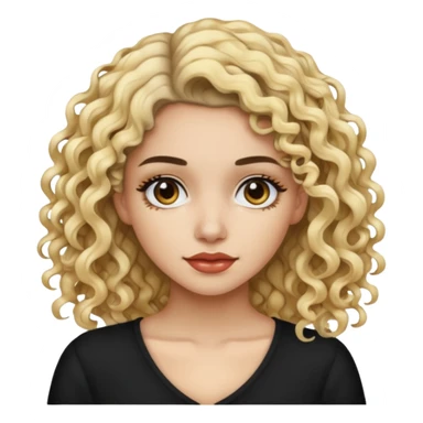 split dye leftside blonde rightside black curly hair, pretty pale Latina bratz baddie sticker