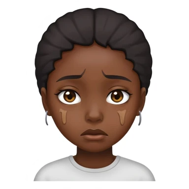 black dark girl super sad tearing up sticker