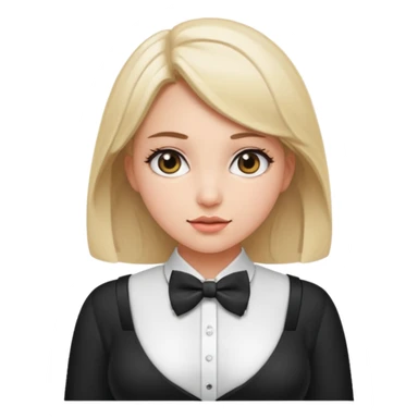 Fat girl with big boobs and white open shirt and bow tie  sticker