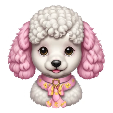White poodle with pink ears  sticker