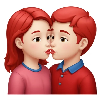 Des enfants qui se font un bisou sur la bouche sticker