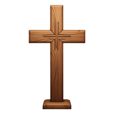 wooden christian cross sticker
