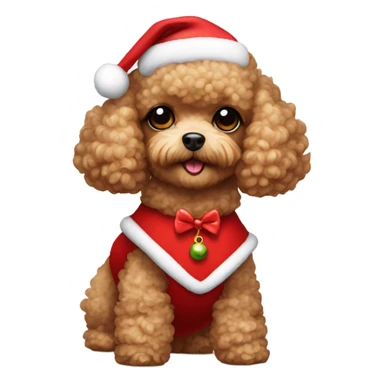 Cute Toy Poodle in a Christmas dress sticker