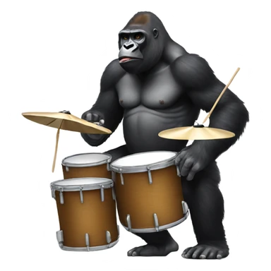 Gorilla playing the drums sticker