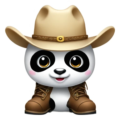 Panda with cowboy boots and cowboy hat  sticker