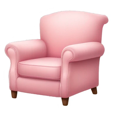realistic pastel pink armchair with blanket sticker