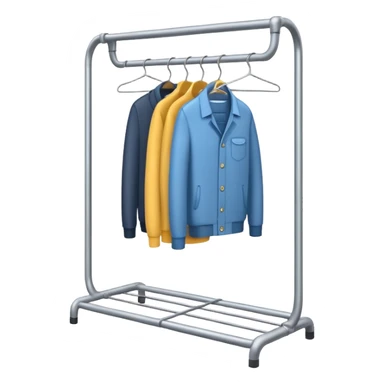minimalist clothing rack with hangers sticker