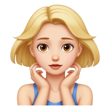 girl grabbing her neck sticker