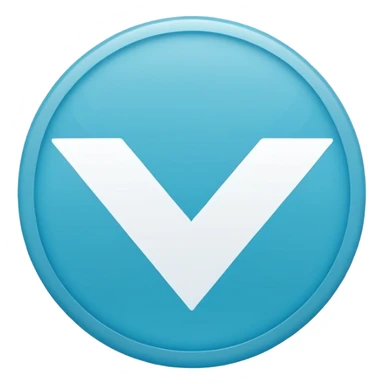 A small solid cyan-blue circle with a centered bright white check mark, clean and minimal, symbolizing trust and distinction sticker