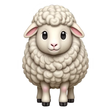 cinematic-[realistic sheep]-realistic-full-body-standing-emoji,-tail-flicking-lazily,-head-tilted-dramatically,-curly-[white]-fur,-simplified-yet-realistic-focused-features,-highly-detailed,-glowing-with-an-almost-sarcastic-glow sticker