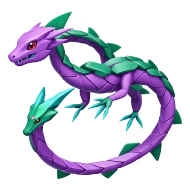 Pokemon legendary purple and cian crystal rayquaza sticker
