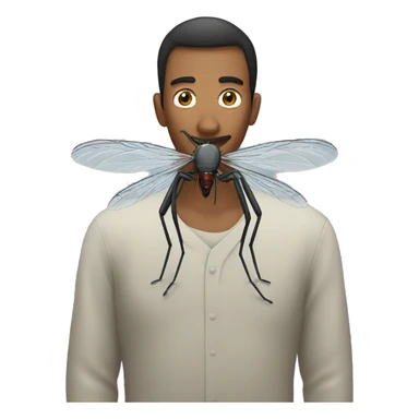 A mosquito sits on a man  sticker