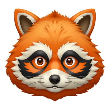 Orange Racoon face sticker