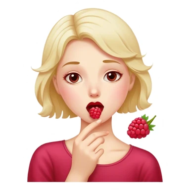 Girl blowing raspberries  sticker