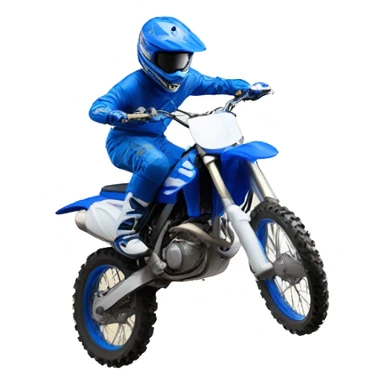 Blue dirt bike  in the air sticker