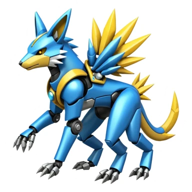 Mechanical Manectric-Zeraora-Protogen-Fakémon-Pokémon-creature-fusion (full body) sticker
