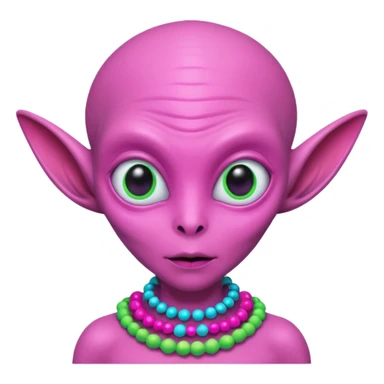 alien living in desert, pink colorful, accessories, just face  sticker