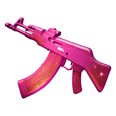 Pink ombre ak47 with glitter  sticker