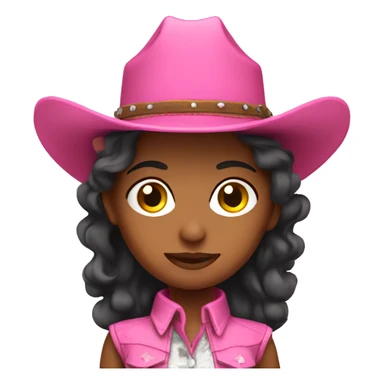 Pink cowboy girl sticker