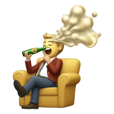 Drinking champagne from fire hose  sticker