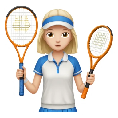white young girl playing tennis sticker