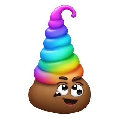 poop with a unicorn horn sticker