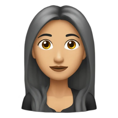 Mujer morena pelo largo crespo sticker