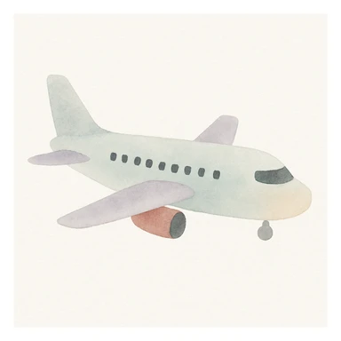 aeroplane, watercolor art style sticker