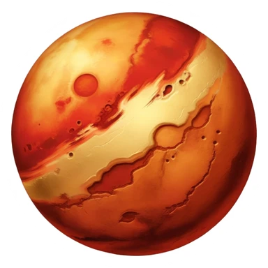 Mars with red and gold colors, Red Rising theme sticker