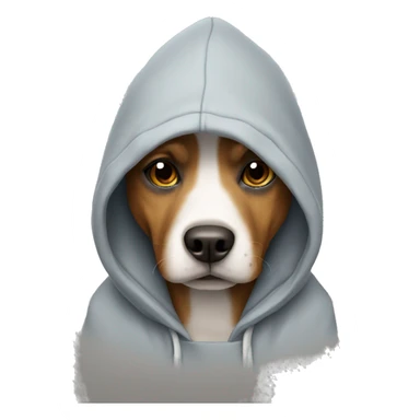 Dog wearing a hoody sticker