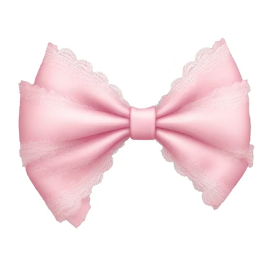 baby pink bow with frilly lace sticker