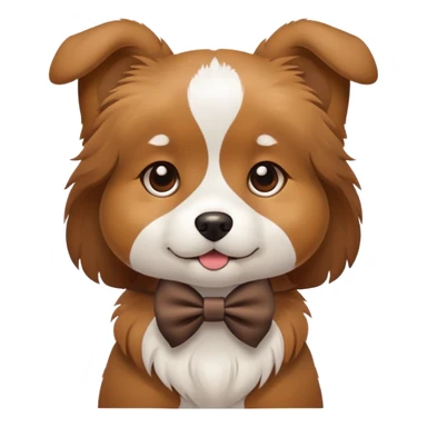 Dog wearing brown bow sticker