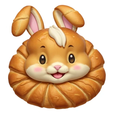 croissant with bunny face sticker