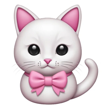Un chat avec un noeud rose sticker