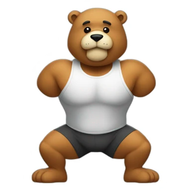 Ours qui fait de la musculation  sticker