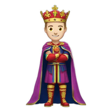 Jonathan Toews as a rainbow king with a royal robe on sticker