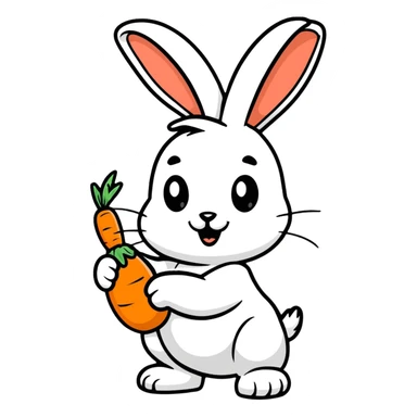 bugs bunny cartoon rabbit with carrot sticker