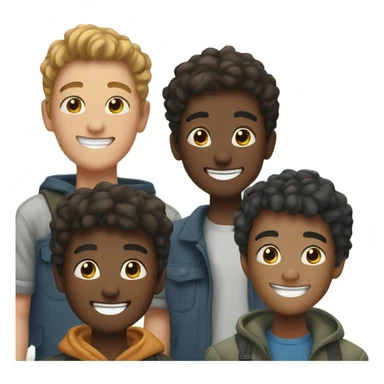 group of boys outdoors smiling sticker