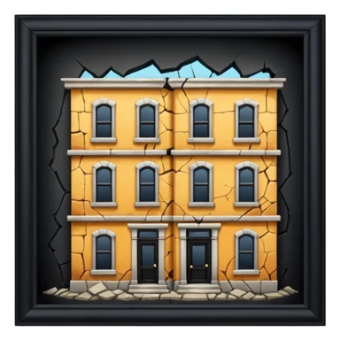 Apartment that is cracking and collapsing sticker