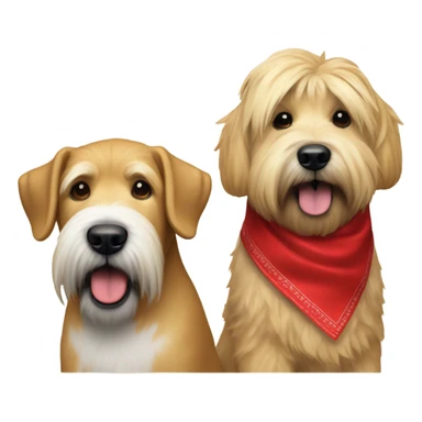 Donald trump and wheaten terrier wearing a red bandana sticker