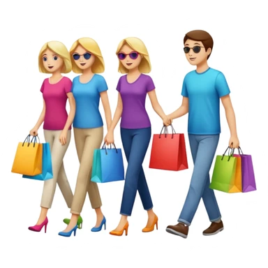 shopping bags from group outing with others sticker