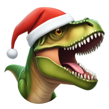 T-Rex with a Santa hat sticker