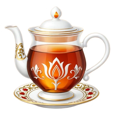 Turkish tea in the turkish tea cup sticker