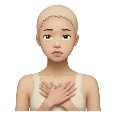 A person stands still, hand on their chest, hesitating between a floating “ “No.” Their face shows discomfort, but they don’t rush to choose. Nearby, someone looks disappointed but calm. The scene captures **pausing, tolerating discomfort, and making space for others' feelings.**  sticker