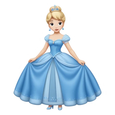 Princesa cinderella Disney com vestido grande e cheio com um coque e corpo inteiro sticker