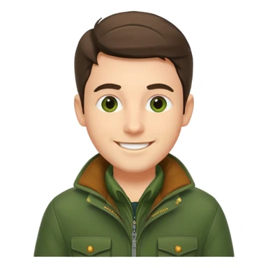 male hunter, smiling, minimal background sticker