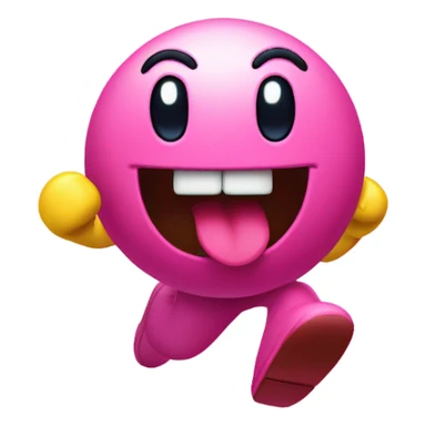 Ms Pac-Man pinky running and blinking sticker