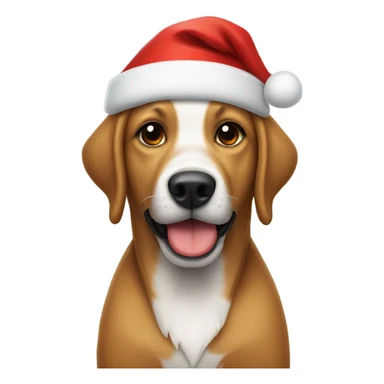 Dog wearing a Santa Claus hat sticker