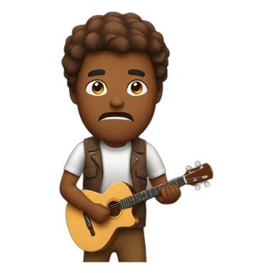 Brown guy with bear angry playing guitar sticker